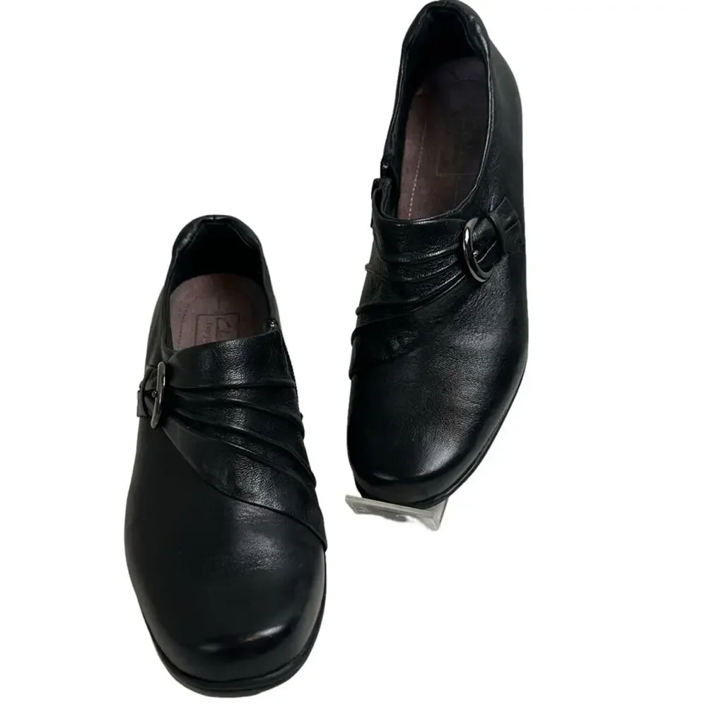 Clarks Sugar Charm Bootie Style Pump Shoe Heels Black Leather Size 7